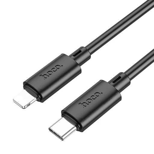 Kábel USB C - Lightning Hoco PD 2,4A 20W 1 m fekete - 1