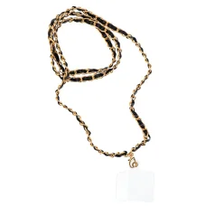 STRAP telefontartó nyakpánt, telefon medál / zsinór hossza 116cm (58cm a hurokban) / nyakba - fekete