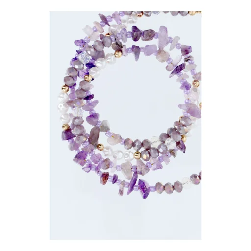 STONE telefontartó nyakpánt / zsinór hossza 82 cm (41 cm a hurokban) / nyakba akasztható - lila, - 2