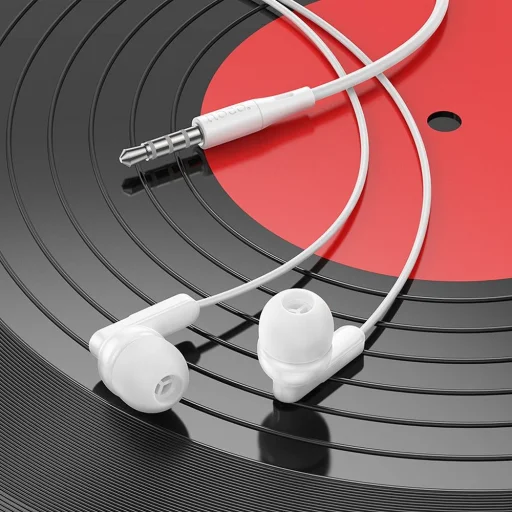 HOCO vezetékes fülhallgató Jack 3,5 mm mikrofonnal M121 fehér - 4