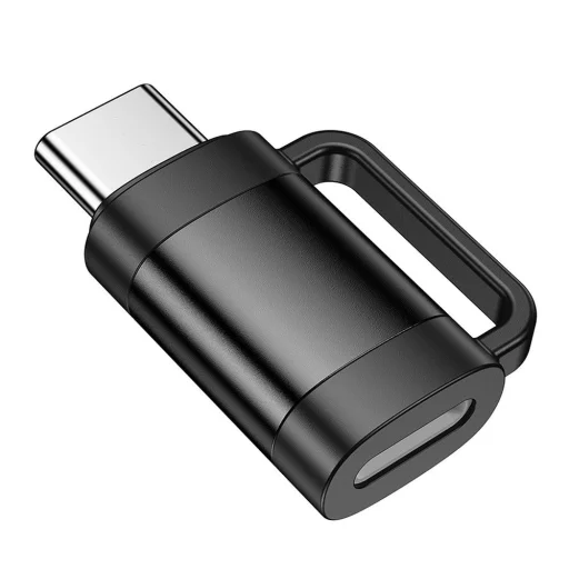 Adapter OTG USB C - Lightning Hoco 3A UA31E fekete - 3