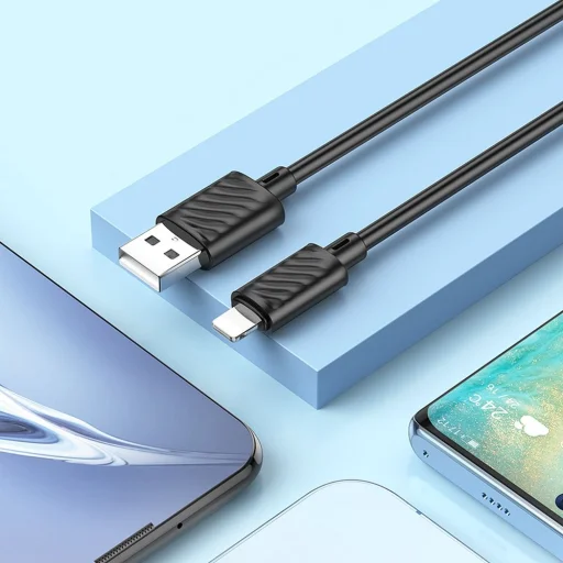 Lightning USB kábel USB A - Lightning Hoco 2,4A 1 m fekete - 4