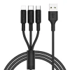 Kábel 3 az 1-ben USB A - Lightning / Micro USB / USB C Hoco 2A 1 m fekete thumbnail