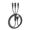 Kábel 3 az 1-ben USB A - Lightning / Micro USB / USB C Hoco 2A 1 m fekete thumbnail