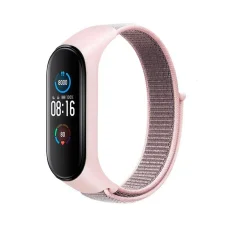 Nylon szíj Xiaomi Mi Band 5 / 6 / 7 rózsaszín