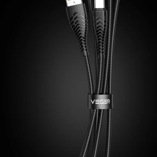 VEGER kábel USB A - Type C 2,4A V104 1,2 m fekete - 8