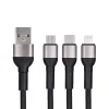 BLUE STAR fonott kábel 2,4A 3 az 1-ben USB A Lightning / Micro USB / Type C TFK-DC-010 1,2 m fekete thumbnail