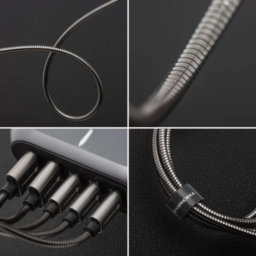 FORCELL F-ENERGY Metal C238 kábel Type C Lightning-hez PD 3A 27W 2 m ezüst - 4