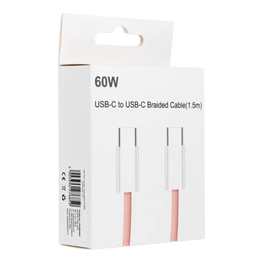 Type-C Type C kábel PD QC3.0 3A 60W C263 1,5 m rózsaszín - 2