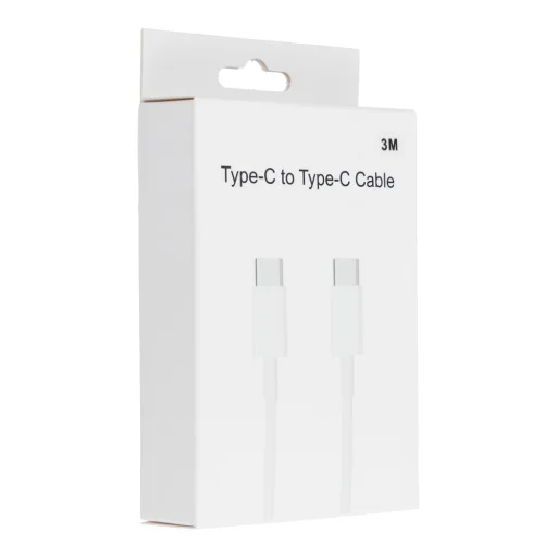 Cable Type C to Type C PD QC3.0 3A 30W HD26 BOX 3 m fehér - 2