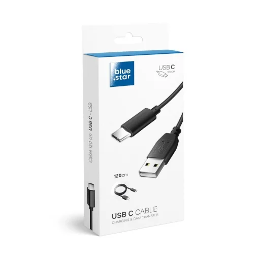BLUE STAR LITE kábel 3A USB A - Type C 1,2 m fekete - 1