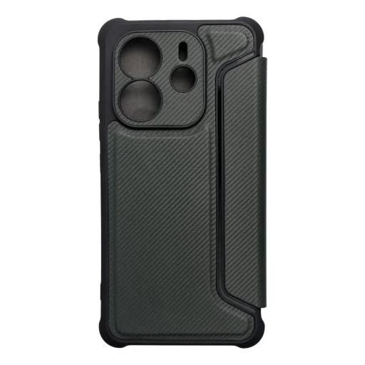 RAZOR fliptok XIAOMI Redmi Note 14 4G (GLOBAL - 164,84mm x 78,15mm x 8,16mm) sötétzöld tok - 9