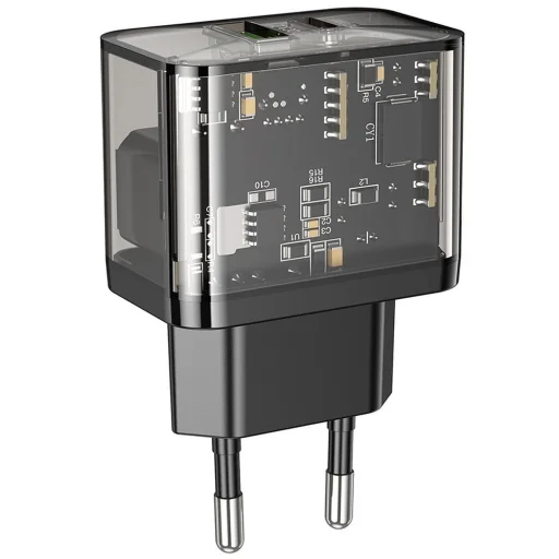 HOCO fali töltő USB A + Type C PD QC3.0 3A 20W N34 átlátszó - 4