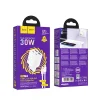 HOCO töltő 2 x Type C + 2 x USB A + kábel Type C Lightningra PD QC3.0 3A 30W N56 fehér thumbnail