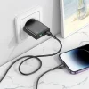 HOCO slim fali töltő USB A + USB-C csatlakozóval, valamint USB-C - Lightning kábellel PD QC3.0 3A 20W N38 fekete thumbnail