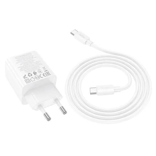 HOCO töltő 2 x Type C + 2 x USB A + kábel Type C to Type C PD QC3.0 3A 20W N55 fehér - 2