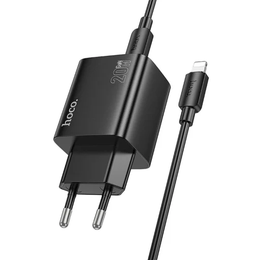 HOCO töltő 2 x Type C + 2 x USB A + Type C - Lightning kábel PD QC3.0 3A 20W N55 fekete - 2