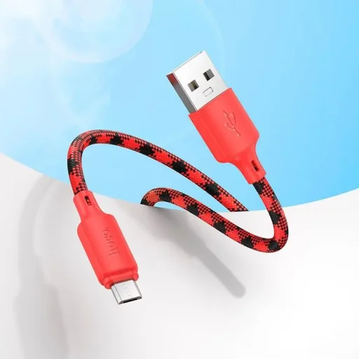 Hoco USB A-Micro USB kábel 2,4A 1 m színátmenetes piros - 2