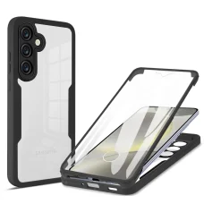 Samsung Galaxy S25 - Techsuit - ColorVerse 360 Széria + Képernyővédő - Fekete tok