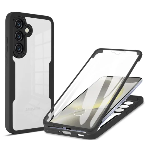 Samsung Galaxy S25 - Techsuit - ColorVerse 360 Széria + Képernyővédő - Fekete tok - 1