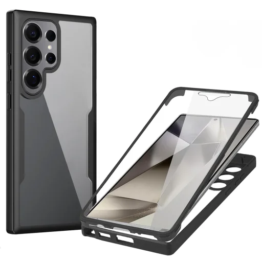  Samsung Galaxy S25 Ultra Fekete Techsuit ColorVerse 360 sorozat + Képernyővédő tok - 1