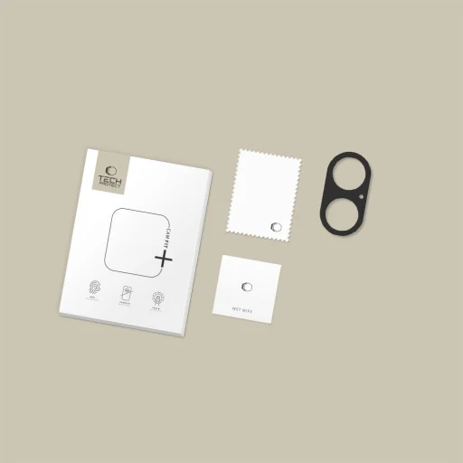  iPhone 17 Fekete Tech-protect Camalloy Fit+ kamera védő Üvegfólia - 3