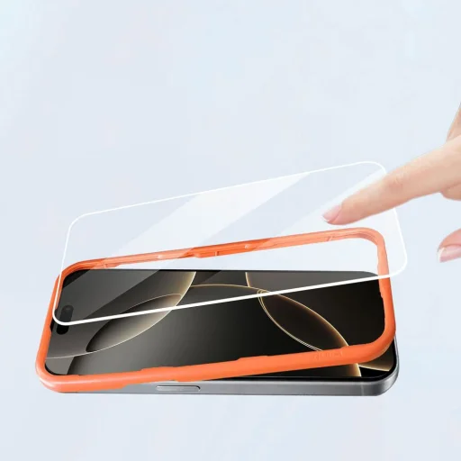  iPhone 16 Pro / 17 Pro Átlátszó Tech-protect Easy Set+ 3-csomagos üvegfólia - 4