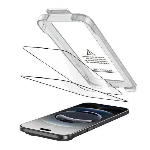  iPhone 17 Air fekete Tech-Protect Quick Set+ edzett üvegfólia 2-pack - 3