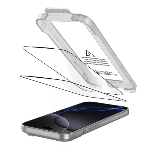  iPhone 17 Pro fekete Tech-Protect Quick Set+ 2-pack üvegfólia - 2