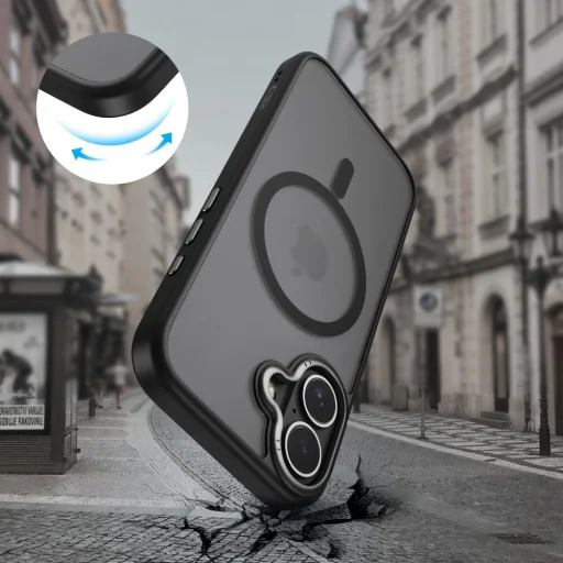  iPhone 17 Matt Fekete/Gunmetal Tech-protect Magedge Magsafe tok - 5