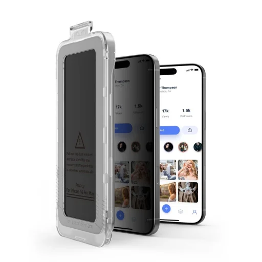 Tech-protect Quick Set Spy+ 2-pack iPhone 14 Pro privát üvegfólia - 3