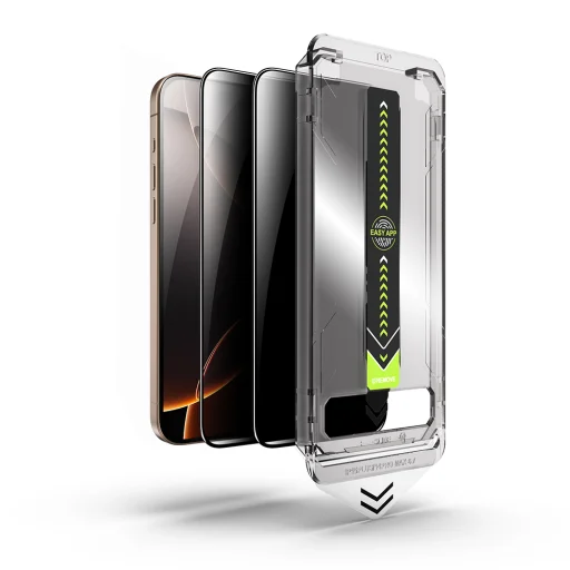 Techsuit - TitanGlass Teljes Lefedettségű (2 darabos csomag) - iPhone 15 Pro - Adatvédelmi üvegfólia - 2