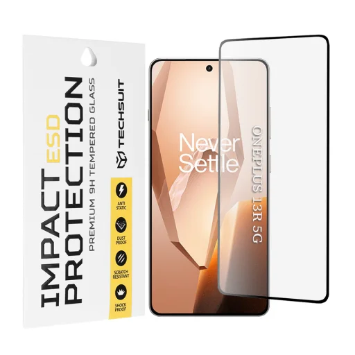 Védőtok - ESD Üveg - OnePlus 13R - Fekete. üvegfólia - 1