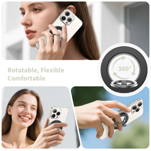 Tech-protect Mmr600 Mágneses Magsafe Telefontartó Szatén Fekete - 5