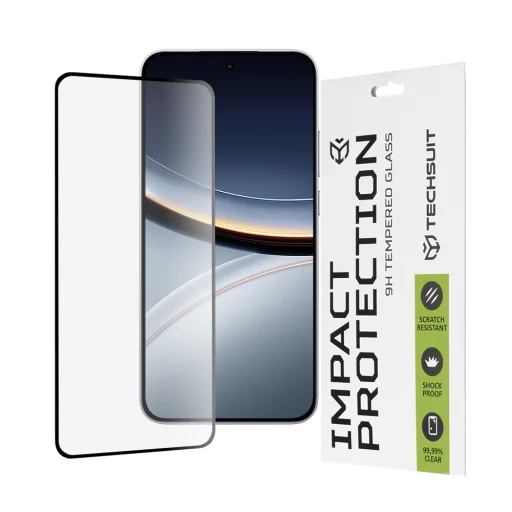 Xiaomi Poco F7 - Fekete Teljes Fedésű / Teljes Ragasztó Üvegfólia - Techsuit - 111D üvegfólia - 1