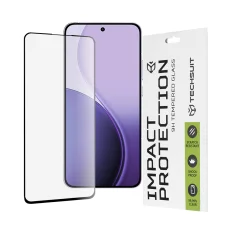 Teljes kijelzős/Teljes ragasztású üvegfólia - Techsuit - 111D - Oppo Reno 14F - Fekete. üvegfólia