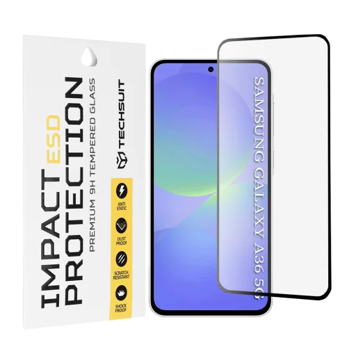  Samsung Galaxy A36 5G / A56 5G Techsuit - ESD Üveg - Fekete üvegfólia - 1