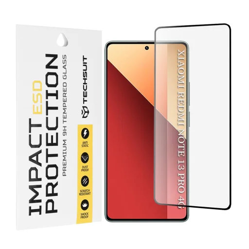 Xiaomi Redmi Note 13 Pro 4G / Poco M6 Pro 4G - Techsuit - ESD Üveg - Fekete. üvegfólia - 1