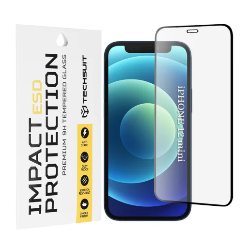 ESD üveg - iPhone 12 mini - fekete - Techsuit - 1