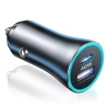 Autós töltő - Techsuit - Premium Car Charger RescueVolt (C3) - fém ablakbetörővel, gyorstöltés, USB QC18W, USB-C PD30W, 5V/3A - Szürke. - 2