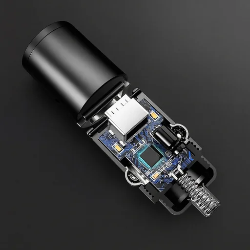 Techsuit - Prémium Autós Töltő NanoVolt (C5) - Mini Design, Gyors Töltés, Type-C PD30W, 3A, Húzókör, Alumínium Ötvözet - Fekete - 11