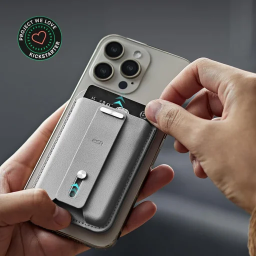 ESR - Asztali tartó HaloLock Findmy Pénztárca - Műbőr Pénztárca Állvány - Természetes Titán - 4