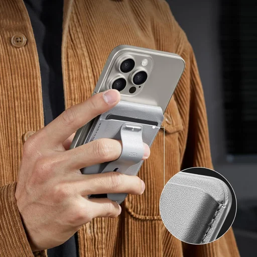 ESR - Asztali tartó HaloLock Findmy Pénztárca - Műbőr Pénztárca Állvány - Természetes Titán - 5