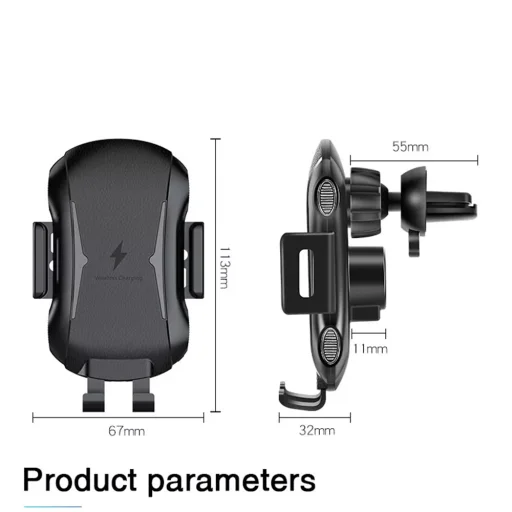 Autós telefontartó vezeték nélküli töltéssel - Techsuit Premium (CAPD032) - műszerfalra, szélvédőre, légbeömlőre, 10W - fekete. - 7