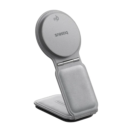 Baseus - Autós tartó vezeték nélküli töltéssel PrimeTrip C02 (C40169003831-00) - Mágneses rögzítés műszerfalra, 15W - Matt szürke - 1