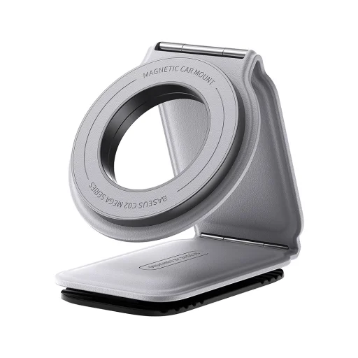 Baseus - PrimeTrip sorozatú autós tartó C02 (C40169002833-00) - PU bőr, 360°, 25N, Sokoldalú rögzítési lehetőség - Matt szürke - 3