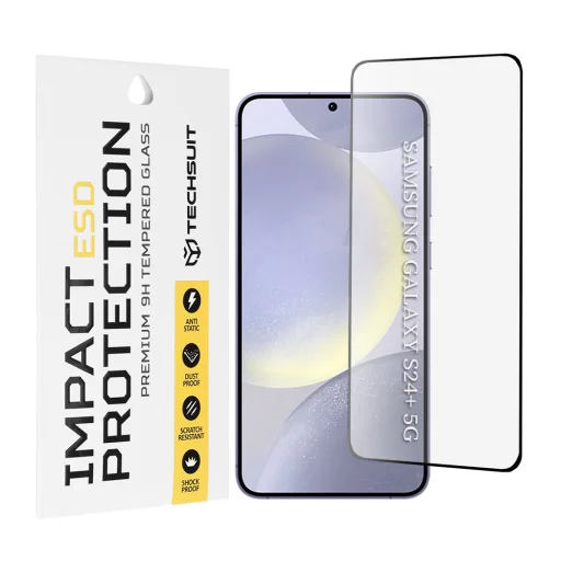 ESD Glass - Techsuit - Samsung Galaxy S24 Plus - Fekete üvegfólia - 1