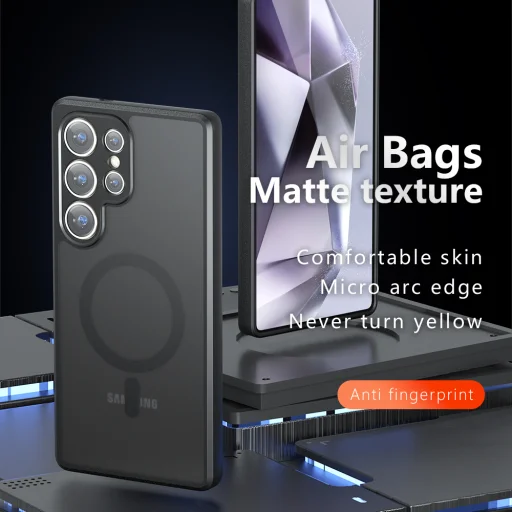 Samsung Galaxy S23 Ultra Techsuit - PureFrost MagSafe - Fagyos fekete tok - 2