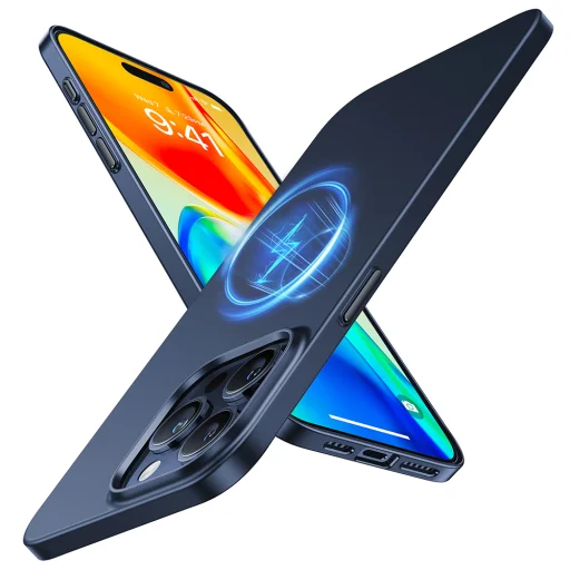 Torras - OriginFit-Mag sorozat - iPhone 15 Pro Max - Sötétkék tok - 1