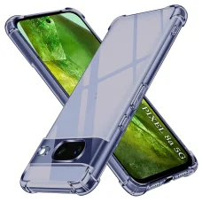 Google Pixel 8a - Ütésálló Átlátszó Szilikon Tok - Füstfekete tok